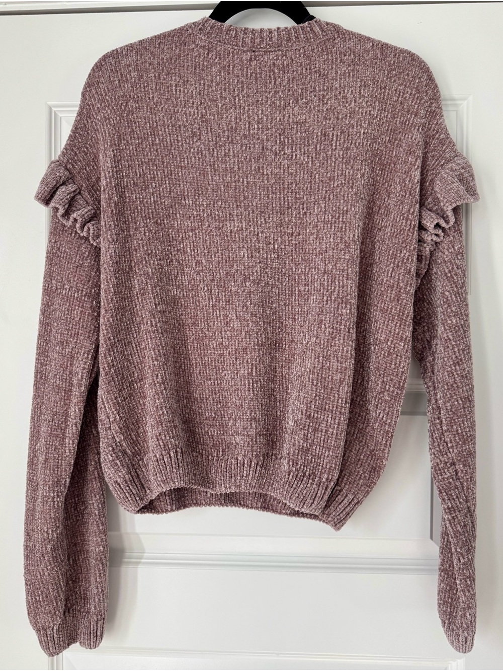 NWT Buffalo Ruffled Chenille Crewneck Sweater - Dusty Rose - Picture 2 of 6
